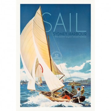 Retro Print | Sail Sydney Harbour Australia